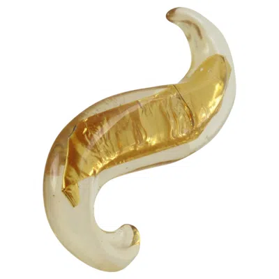 Pre-owned Georges Rech Paris Modernist Resin Lucite Brooch With Gold Foil Inclusions In Multiple