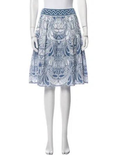 Pre-owned Georges Rech Patterned Midi Length Skirt In Blue