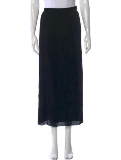 Pre-owned Georges Rech Pleated Accents Long Skirt In Black