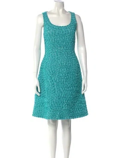 Pre-owned Georges Rech Scoop Neck Knee-length Dress In Blue