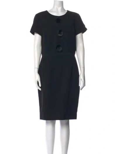 Pre-owned Georges Rech Scoop Neck Midi Length Dress In Blue