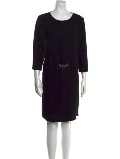 Pre-owned Georges Rech Scoop Neck Mini Dress In Black