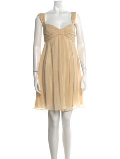 Pre-owned Georges Rech Silk Mini Dress In Neutrals