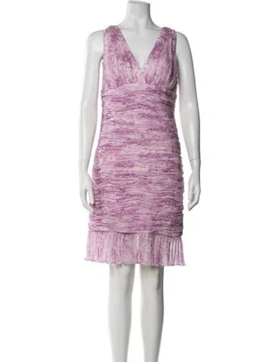 Pre-owned Georges Rech Silk Mini Dress In Purple