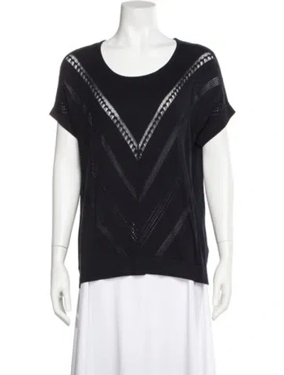 Pre-owned Georges Rech Silk Striped Top In Blue