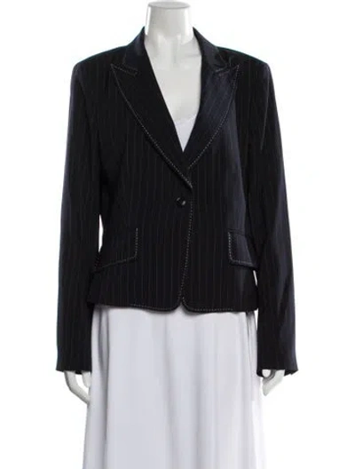 Pre-owned Georges Rech Striped Blazer In Blue
