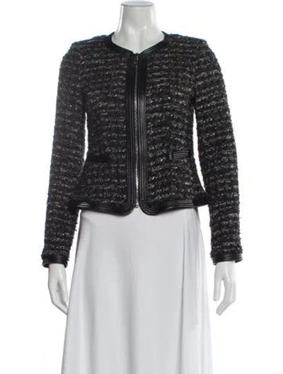 Pre-owned Georges Rech Tweed Pattern Evening Jacket In Black