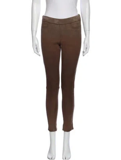 Pre-owned Georges Rech Velour Skinny Leg Pants In Green