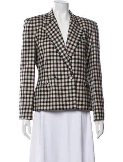 Pre-owned Georges Rech Virgin Wool Plaid Print Blazer In Multi