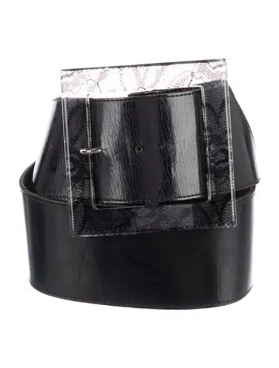 Pre-owned Georges Rech Waist Belt Wide Belt In Black