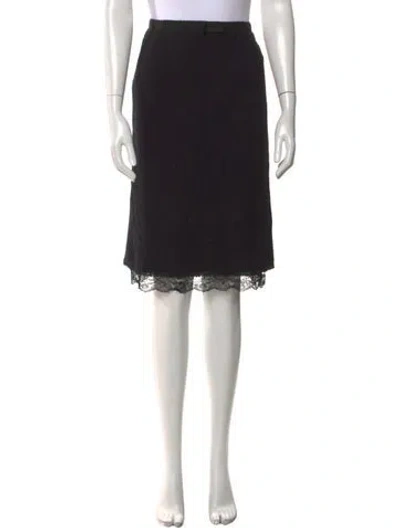 Pre-owned Georges Rech Wool Knee-length Skirt In Black