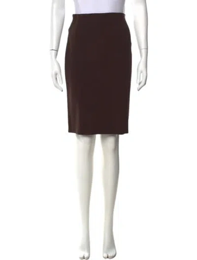 Pre-owned Georges Rech Wool Knee-length Skirt In Brown
