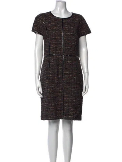 Pre-owned Georges Rech Wool Midi Length Dress In Brown