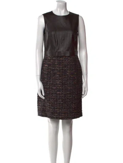 Pre-owned Georges Rech Wool Mini Dress In Brown