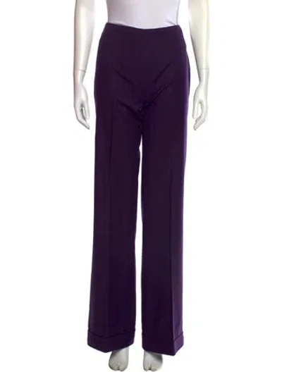 Pre-owned Georges Rech Wool Wide Leg Pants In Purple