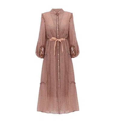 Georgette Women's Blush Petal Maxi Dress In Brown