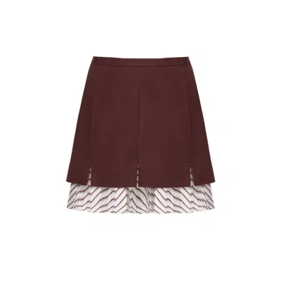 Georgette Women's Brown Mocha Lyered Mini Skirt