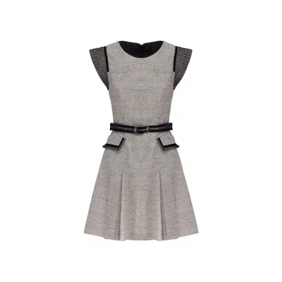 Georgette Women's Grey Belted Mini Dress In Gray