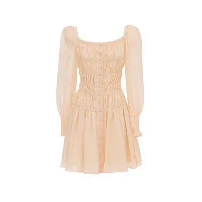 Georgette Women's Neutrals Celeste Soft Beige Mini Dress In Pink