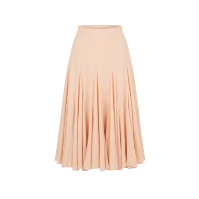 Georgette Women's Neutrals Soft Peach Blossom Midi Skirt In Orange