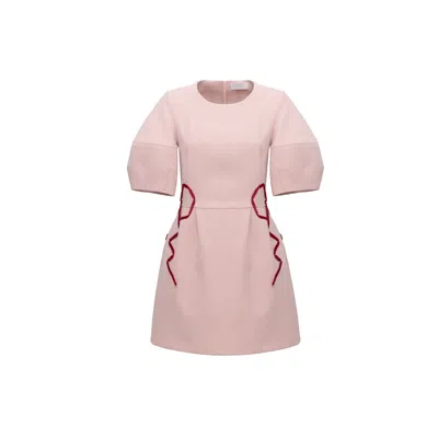 Georgette Women's Pink Blush Bow Mini Dress