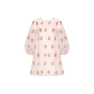 Georgette Women's White Fleur Rosé Mini Dress