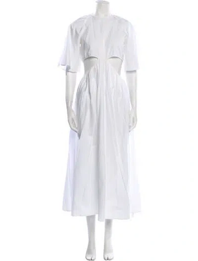 Pre-owned Georgia Alice Crew Neck Long Dress In White
