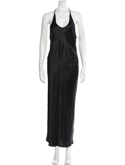 Pre-owned Georgia Alice Halterneck Long Dress In Black