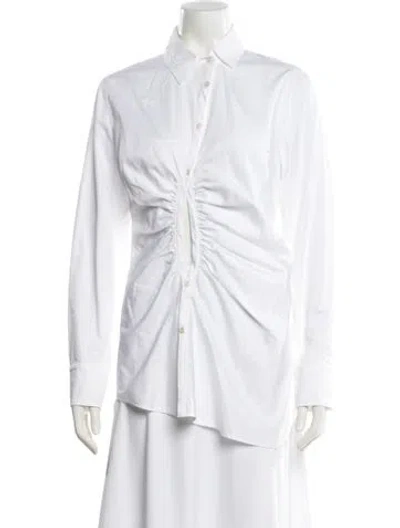 Pre-owned Georgia Alice Long Sleeve Button-up Top In Neutral