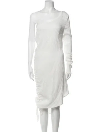 Pre-owned Georgia Alice One-shoulder Midi Length Dress In Neutral