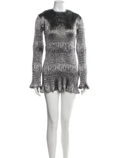 Pre-owned Georgia Alice Patterned Mini Dress In Metallic/silver