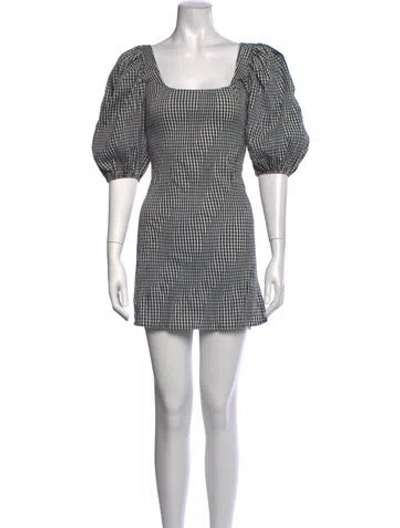 Pre-owned Georgia Alice Plaid Print Mini Dress In Black