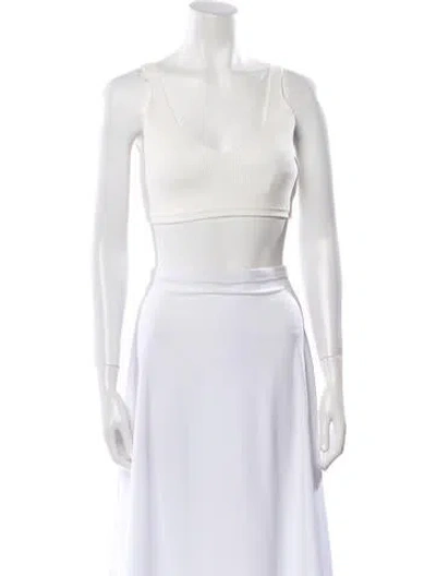 Pre-owned Georgia Alice Square Neckline Sleeveless Crop Top In White