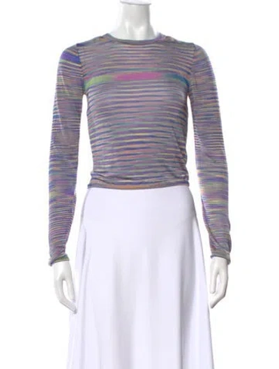 Pre-owned Georgia Alice Striped Crew Neck Top In Blue