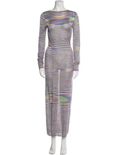Pre-owned Georgia Alice Striped Long Dress In Blue