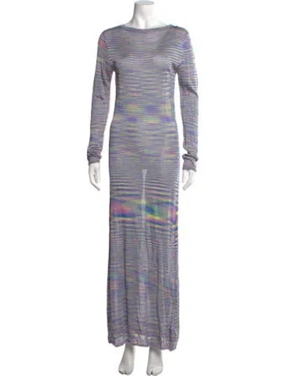Pre-owned Georgia Alice Striped Long Dress In Blue