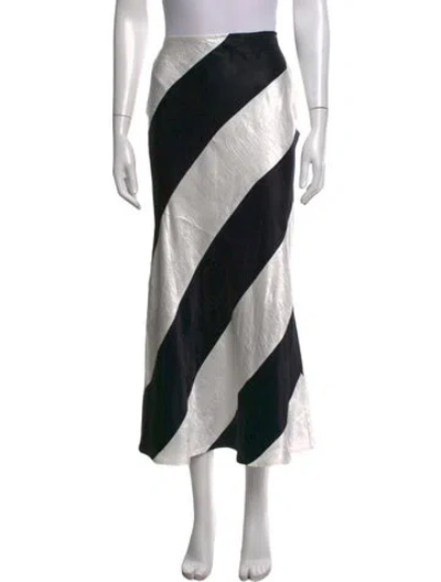 Pre-owned Georgia Alice Striped Long Skirt In Black/white