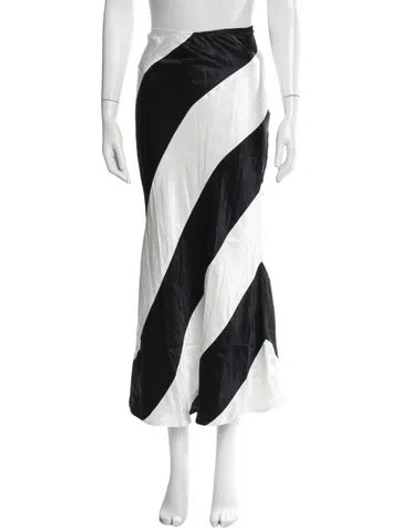 Pre-owned Georgia Alice Striped Long Skirt In Black/white