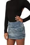 Georgia Alice Velvet Mini Skirt In Mist In Gray
