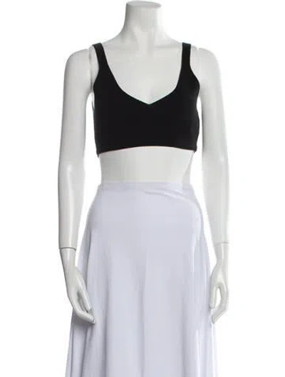 Pre-owned Georgia Alice V-neck Sleeveless Crop Top In Black