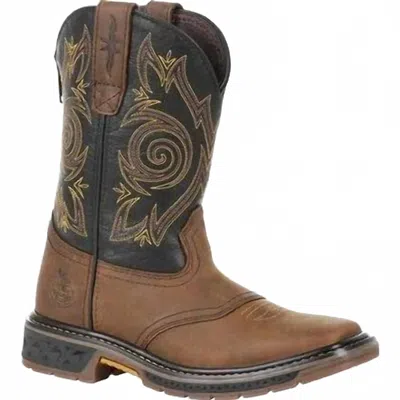 Georgia Boot Kids' Boys Carbo-tec Lt Pull-on Saddle Boot In Black In Brown