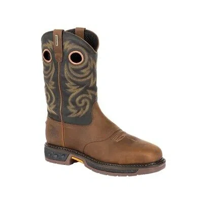 Pre-owned Georgia Boot Carbo-tec Lt Steel Toe Waterproof Pull-on Work Boot Gb00267 In Brown