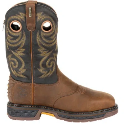 Georgia Boot Carbotec Lt Steel Toe Waterproof Pull On Work Boot In Animal Print