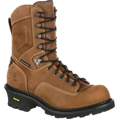 Pre-owned Georgia Boot Comfort Core Logger Composite Toe Waterproof Work Boot In Brown