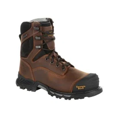 Pre-owned Georgia Boot Georgia Rumbler 8 Inch Composite Toe Waterproof Work Boot Gb00285 M/w 8-14 In Brown & Black