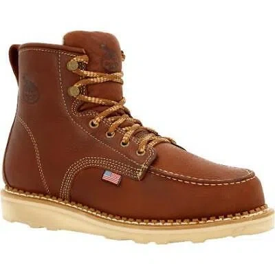 Pre-owned Georgia Boot Georgia Wedge Toe Work Boots Gb00358 Usa -7-12, 13, 14 In Brown