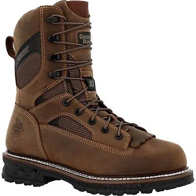 Pre-owned Georgia Boot Ltx Logger 9" Composite Toe 400g Insulated Waterproof Work Boot In Brown