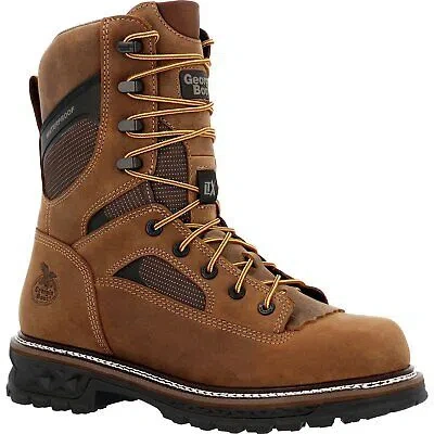 Pre-owned Georgia Boot Ltx Logger 9" Composite Toe Waterproof Work Boot In Brown