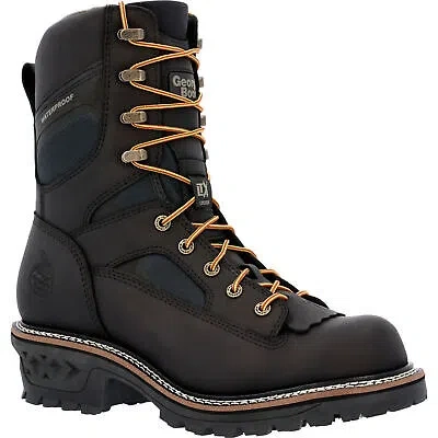 Pre-owned Georgia Boot Ltx Logger Waterproof Work Boot In Black
