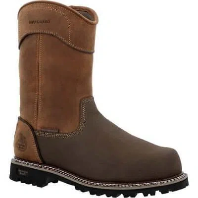 Pre-owned Georgia Boot Men's 11" Brute Composite Toe Internal Metatarsal Guard Waterproof In Brown